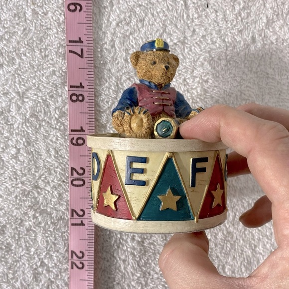 Vintage Colourful Teddy Bear Trinket Box Figurine Collectible - Picture 3 of 12
